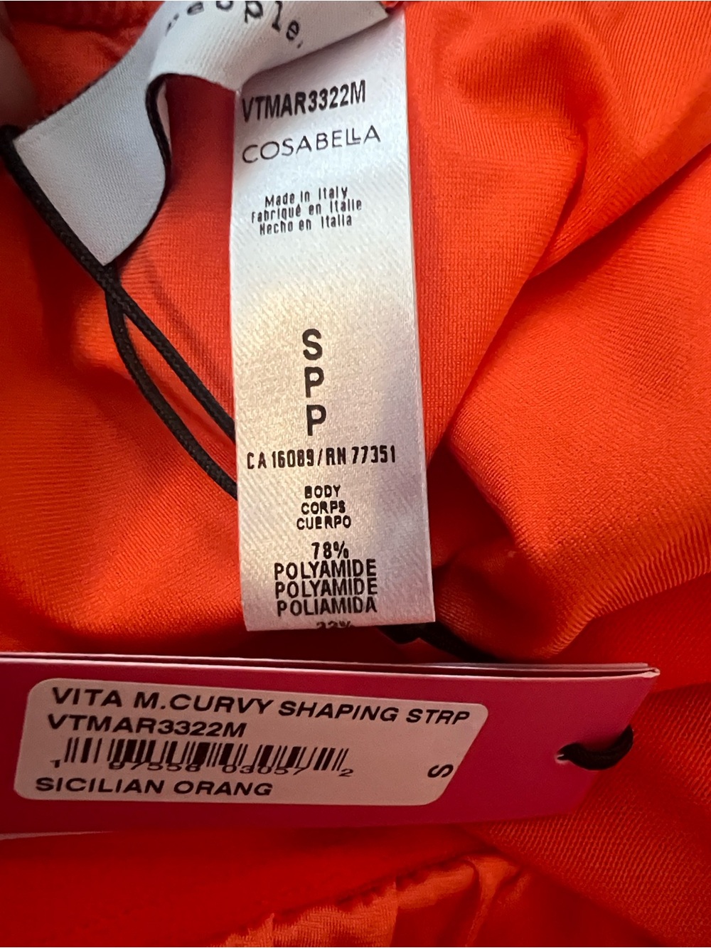 NWT Cosabella Vita Marina Sicilian Orange One Piece Swimsuit Ring Back Small - Picture 9 of 12
